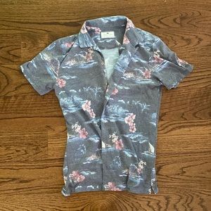 Men’s Tropical short sleeve button down shirt